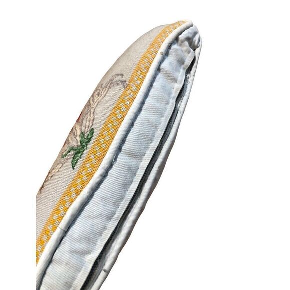 Vintage Embroidery Needlepoint Pillow Case Butterfly Flowers - Picture 4 of 10